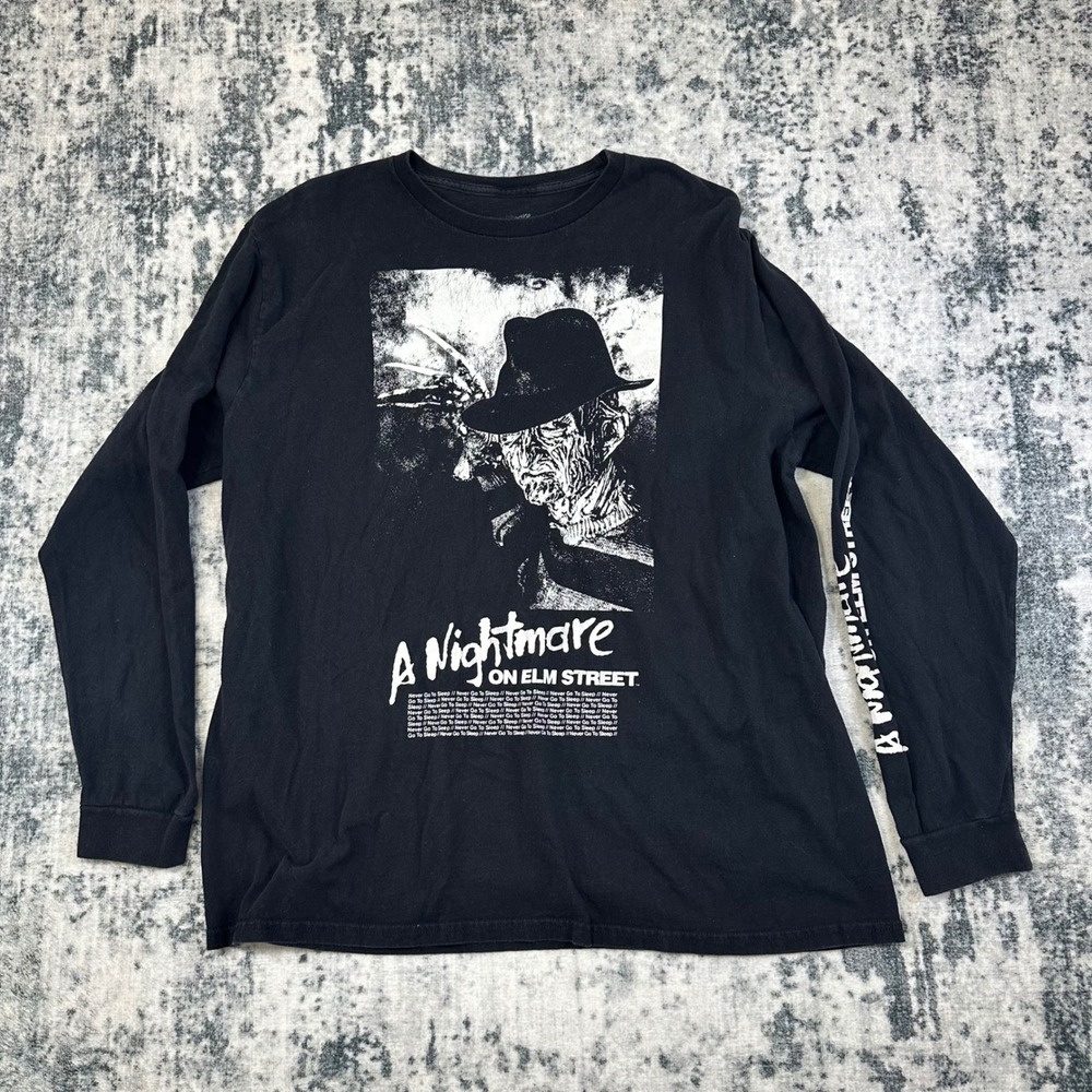 A Nightmare On Elm Street Long Sleeve Shirt Mens XXL Black Freddy Krueger